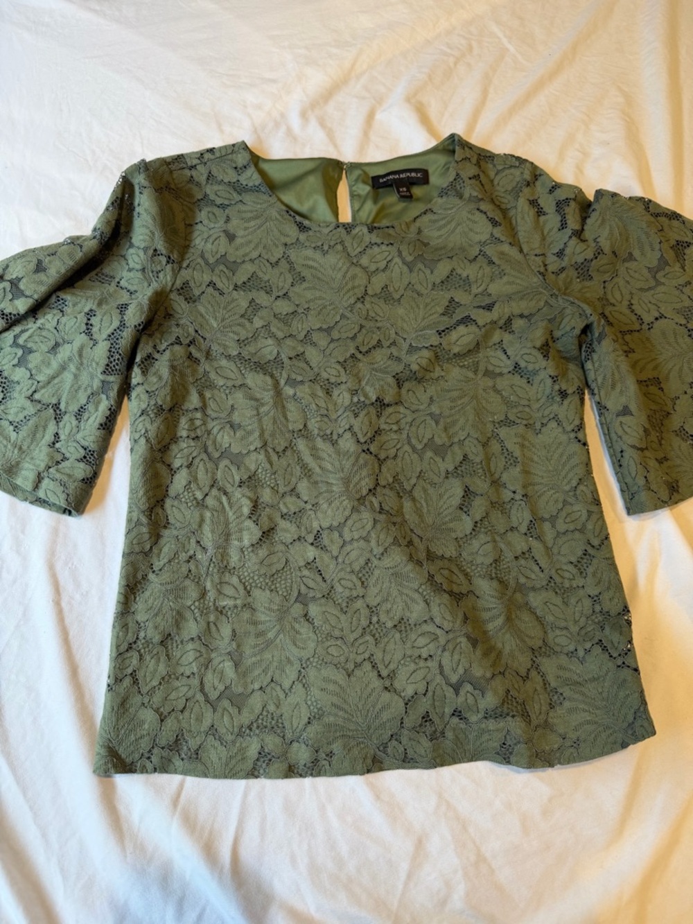 Banana Republic Olive Green Lace Blouse